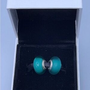 2 New Retired Matte Green Murano Charms